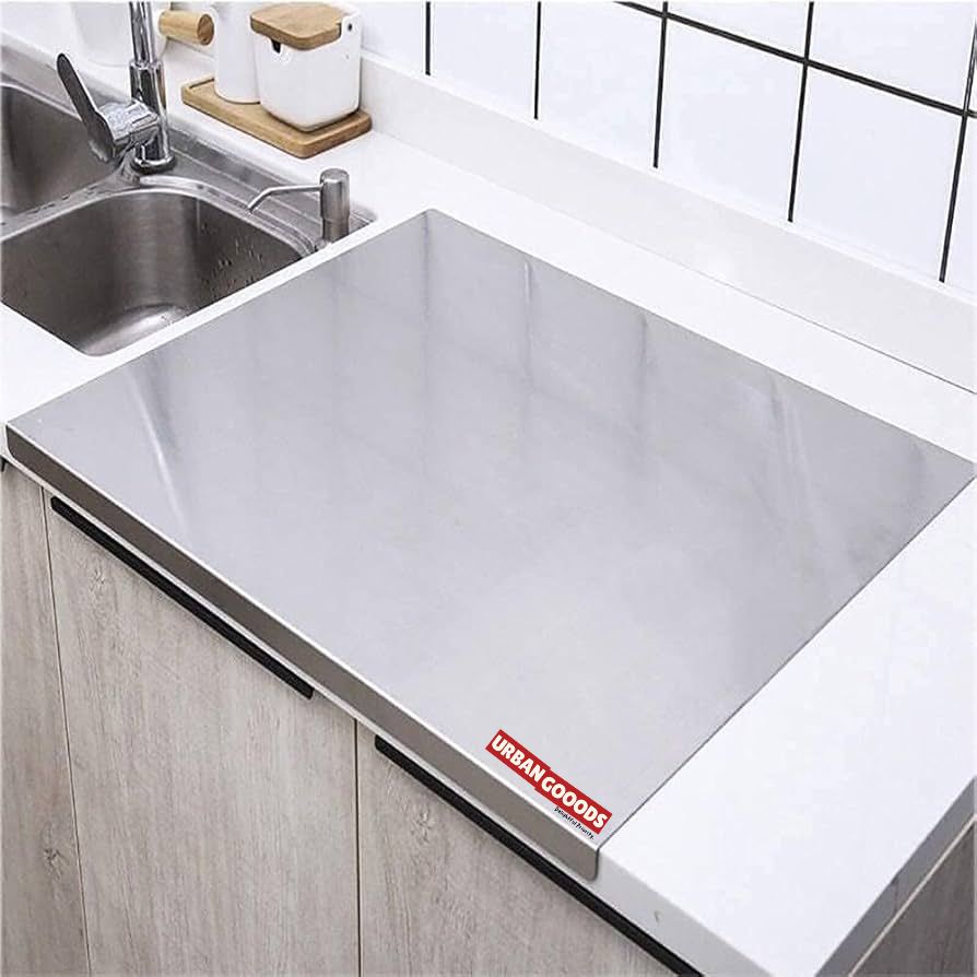 Original Stainless Steel Chopping Board & Kitchen Countertop - 41 x 31 Cm (Big Size) Festival Ready.