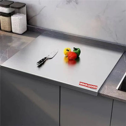 Original Stainless Steel Chopping Board & Kitchen Countertop - 41 x 31 Cm (Big Size) Festival Ready.